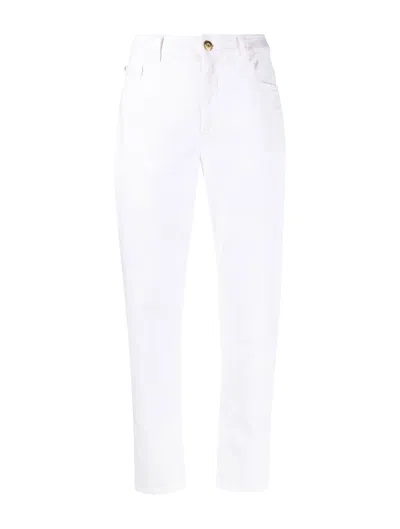 Brunello Cucinelli Straight-leg Gold Monili Tab Dyed Jeans In C159 Bianco