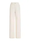 Brunello Cucinelli Cotton-wool Barrel Cuff Wide-leg Jeans In White