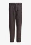 Brunello Cucinelli Linen Trousers With Relaxed Fit In Brown
