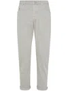 Brunello Cucinelli Pants With Turn-up Hem In Neutrals