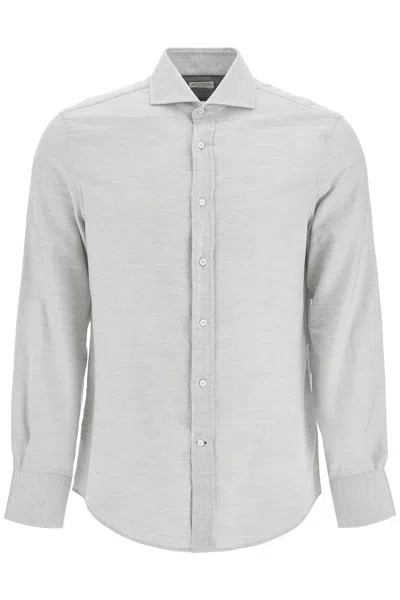 BRUNELLO CUCINELLI EASY FIT COTTON-LYOCELL SHIRT