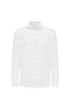 Brunello Cucinelli Easy Fit Shirt In White