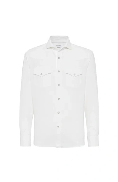 Brunello Cucinelli Easy Fit Shirt In White
