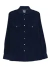Brunello Cucinelli Men Easy Fit Western Shirt In Corduroy In Blue