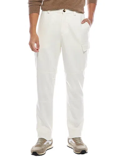 Brunello Cucinelli Easy Fit Wool & Cashmere-blend Pant In White