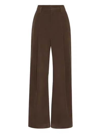 Brunello Cucinelli Ebony Trousers In Brown