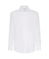 Brunello Cucinelli Cotton Shirt With Button-up Style And Spread Collar In White