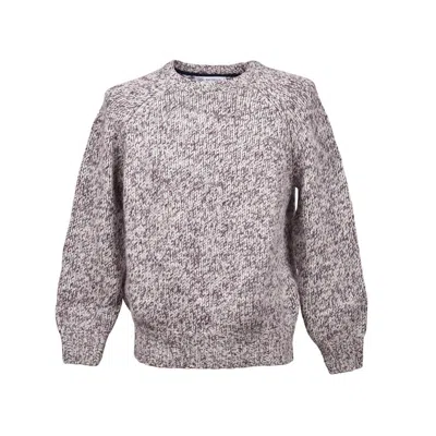 Brunello Cucinelli Ecru Cashmere Blend Crew Neck Sweater In Gray