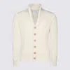 Brunello Cucinelli Cashmere Cardigan With Cable Knit Design In Beige