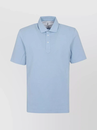 Brunello Cucinelli Button-fastening Linen Polo Shirt In Pastel