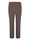 Brunello Cucinelli Elastic Crepe Brown Trousers In Brown
