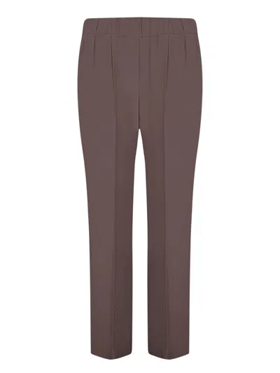 Brunello Cucinelli Elastic Crepe Brown Trousers
