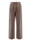 Brunello Cucinelli Women Cotton Jogging Trousers In Brown