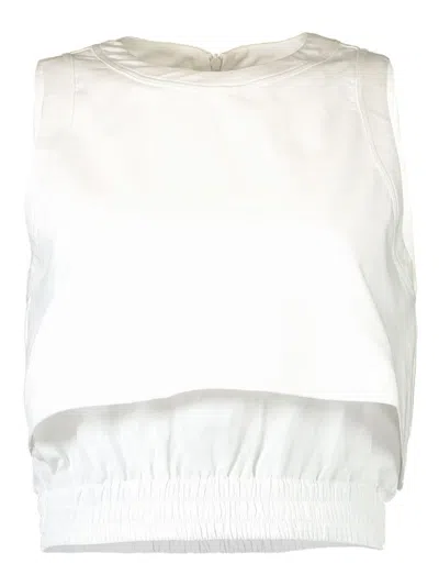 Brunello Cucinelli Elastic-trim Sleeveless Top In White