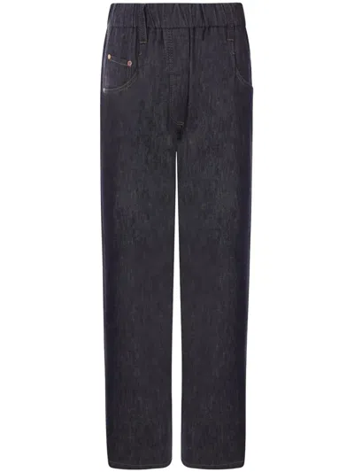 BRUNELLO CUCINELLI ELASTIC WAIST BAND DENIM TROUSERS