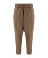 Brunello Cucinelli Brown Linen Blend Trousers With Elastic Waistband