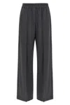 Brunello Cucinelli Grey Pants With Elastic Waist In Wool Blend Stretch Woman