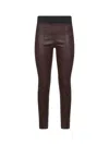 Brunello Cucinelli Women Burgundy Stretch Nappa Leggings In Burgundy
