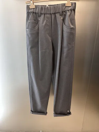 Brunello Cucinelli Elastic Waist Casual Pants In Black