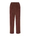 Brunello Cucinelli Soft Corduroy Pleated Straight-leg Ankle Pants In Brown