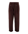 Brunello Cucinelli Elastic Waist Casual Pants In Burgundy