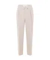 Brunello Cucinelli Elasticated Waistband Drawstring Pants In Nude