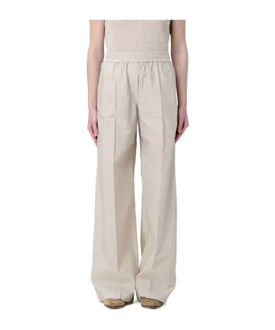 Brunello Cucinelli Elastic Waist Casual Pants In Neutral