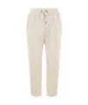 Brunello Cucinelli Slouchy Trousers In Cotton Gabardine And Linen In White