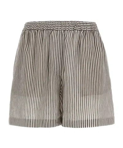 Brunello Cucinelli Elastic Waist Shorts In Multicolor
