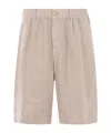 Brunello Cucinelli Elastic Waist Shorts In Nude