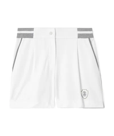Brunello Cucinelli Elastic Waist Shorts In White