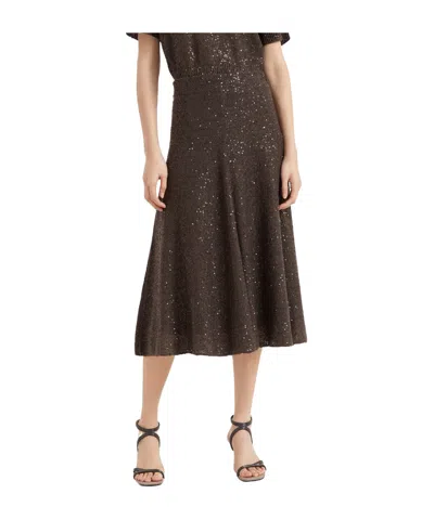 Brunello Cucinelli Elastic Waist Skirt In Black