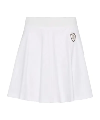 Brunello Cucinelli Elastic Waist Skirt In White