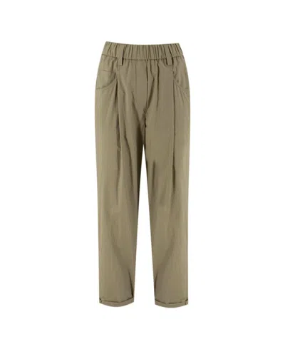 Brunello Cucinelli Elastic Waist Sweatpants In Brown