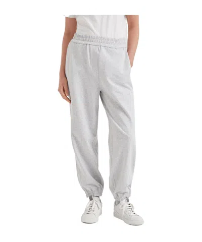 Brunello Cucinelli Elastic Waist Sweatpants In Gray