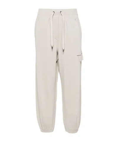 Brunello Cucinelli Beaded Trim-detailing Track Pants In White