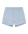 Brunello Cucinelli Branded Drawstring Swimshorts In Blue