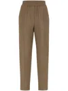 Brunello Cucinelli Brown Linen Blend Trousers In Brown