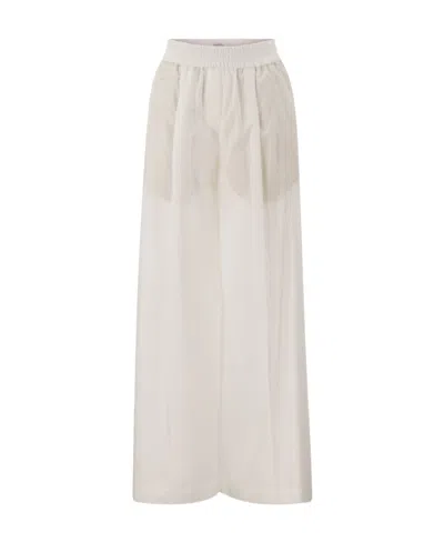 BRUNELLO CUCINELLI BRUNELLO CUCINELLI ELASTICATED WAISTBAND WIDE-LEG TROUSERS