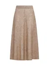 BRUNELLO CUCINELLI BRUNELLO CUCINELLI ELASTIC WAISTBAND FLARED MIDI SKIRT