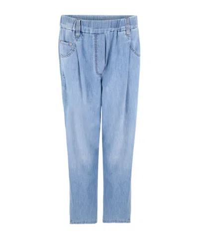 Brunello Cucinelli Elastic Waistband Jeans In Blue