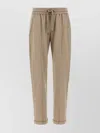 Brunello Cucinelli Elastic Waistband Rolled Cuffs Side Pockets In Brown