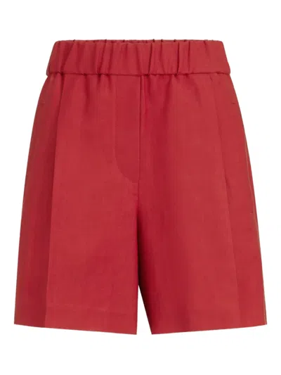 Brunello Cucinelli Elastic-waistband Shorts In Red