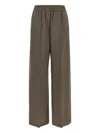 Brunello Cucinelli Trousers Wool Back Pockets Elastic Waistband Wide Leg In Brown