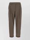 Brunello Cucinelli Elastic Waistband Trousers With Pockets And Loops In Brown