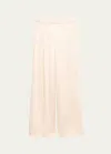 BRUNELLO CUCINELLI ELASTIC WAISTBAND WIDE LEG SATIN PANTS