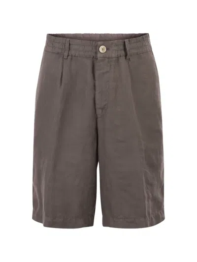 Brunello Cucinelli Elasticated Bermuda Shorts In Brown