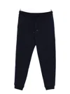Brunello Cucinelli Navy Blue Trousers With Cuffed Hems In Black