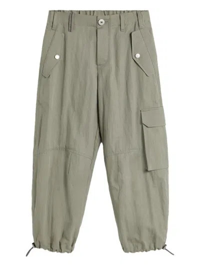 Brunello Cucinelli Kids' Elasticated-hem Trousers In Green