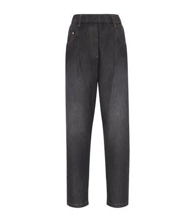 BRUNELLO CUCINELLI ELASTICATED MID-RISE SLIM-FIT JEANS